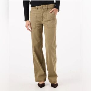 Amo Easy Army Slouch Pant 29x30 Straight High Waist Thyme Beige Cotton Stretch